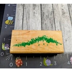 Rubber Stampede Grass Field Posh Impressions Rubber Stamp Wood #A119